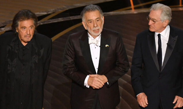 At Oscars, Al Pacino, Robert De Niro, & Francis Ford Coppola reunite to celebrate 50th anniversary of The Godfather