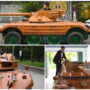 A Vietnamese dad converts an old van into a tank for his son