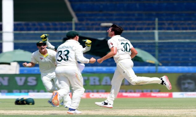 Pak vs Aus: Cummins strikes before lunch as Pakistan’s Shafique falls for 96