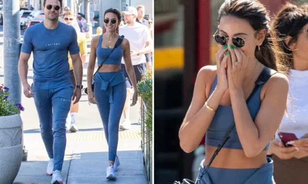 Michelle Keegan flaunts her abs in a matching gym outfit with husband Mark Wright in Los Angeles