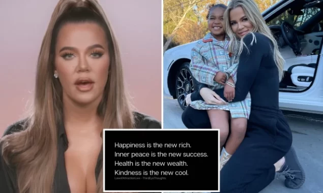 Khloe Kardashian claims that ‘happiness is the new rich,’ after being chastised for ‘flaunting wealth’ with her daughter True’s $6K outfit