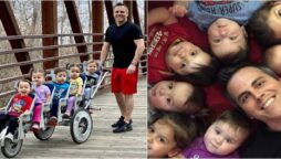 World Record: A father sets by pushing quintuplets in half-marathon