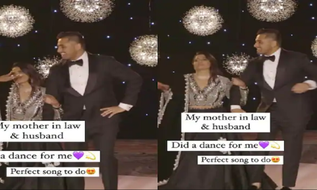 Viral Video: Groom and his mother-in-law surprise the bride on the reception day