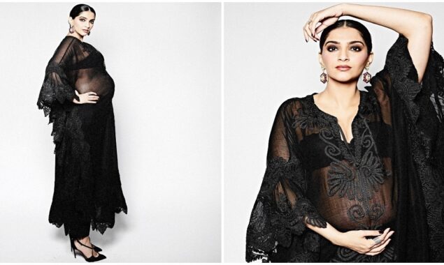 Sonam Kapoor cradles her baby bump