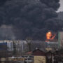Ukraine airstrike on a Russian fuel station