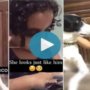 Watch Video: A little girl puts on make-up to imitate her pet dog