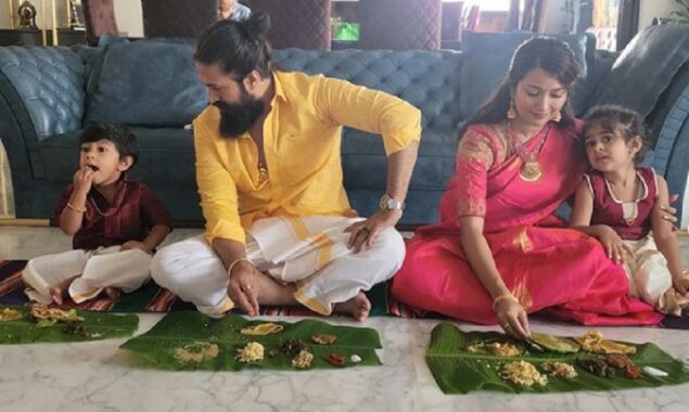 KGF star, Yash celebrating Ugadi traditionally with family
