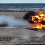 Ukrainians publish photos of a burning state-of-the-art Russian fighter jet