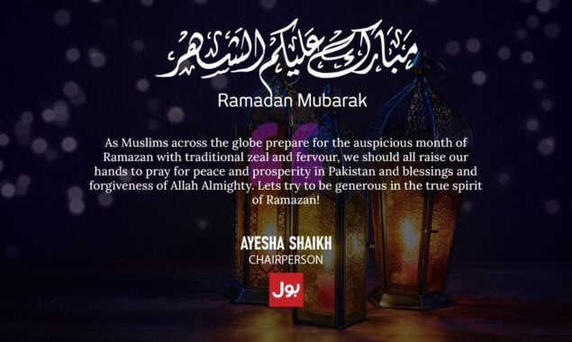 Chairperson BOL Media Group, Ayesha Shaikh Urges to be Generous in the True Spirit of Ramadan