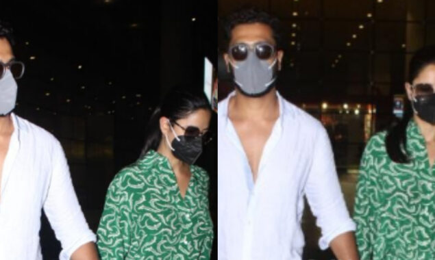 Vicky Kaushal and Katrina Kaif shows their tropical tans as they return to Mumbai from their vacay
