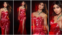 Shilpa Shetty looks stunning in a strapless gown by Gaby Charbachy