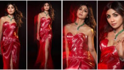 Shilpa Shetty looks stunning in a strapless gown by Gaby Charbachy