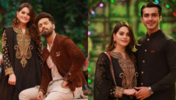 Minal Khan and her husband at ‘Jeeto Pakistan’