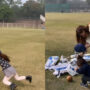 Shahid Kapoor is seen with Mira Rajput and their kids on set of Jersey