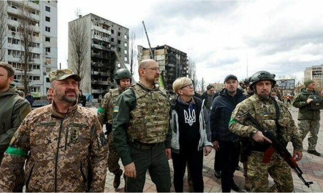 ‘No words’: Lithuanian PM visits Ukraine’s devastated Borodianka