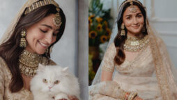 Alia Bhatt shares her wedding portraits with her pet cat