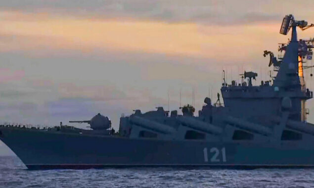 Moskva warship sunk as a result of a alleged missile attack