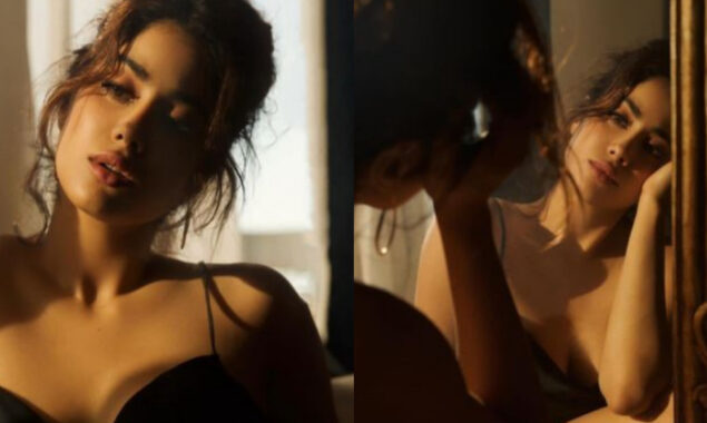 Janhvi Kapoor looks gorgeous in a black strappy dress