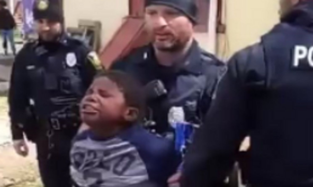 Angry US police detain black 8-year-old over stolen chips