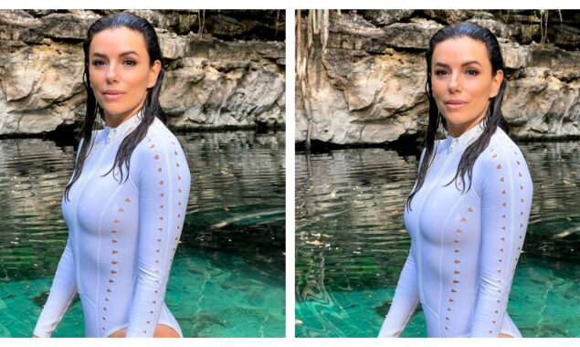 Eva Longoria, 47, looks stunning in a white bikini while on vacation in Mexico