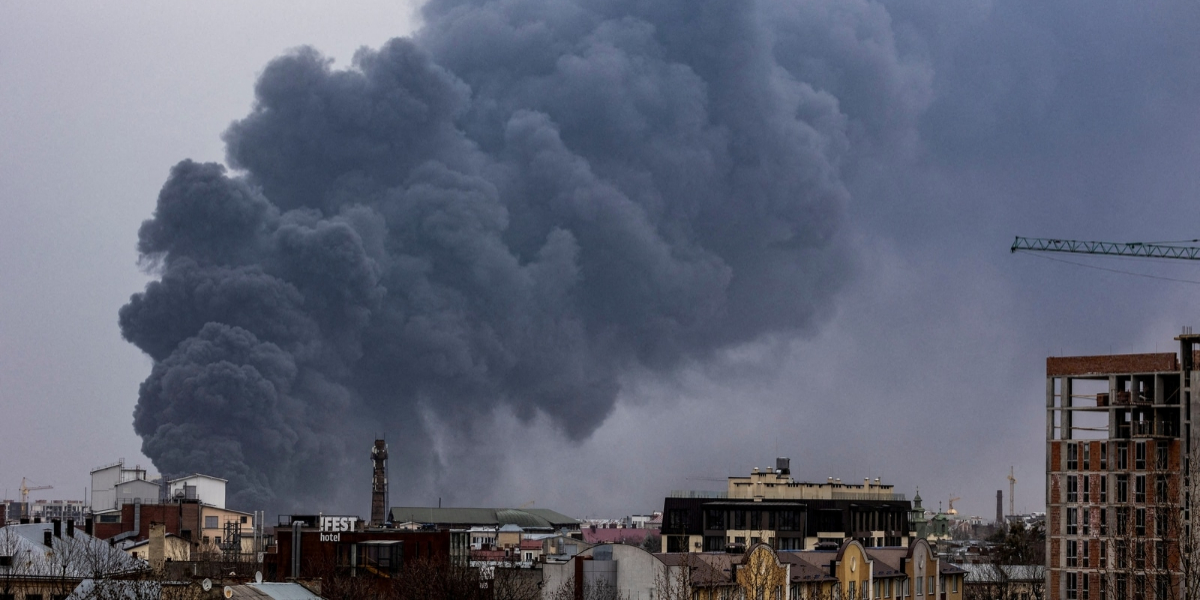 Ukraine's west largest city Lviv is hit by missiles as Russia start bombardment on cities