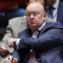 Nebenzya reads a UNSC report written by a Russian intelligence agent