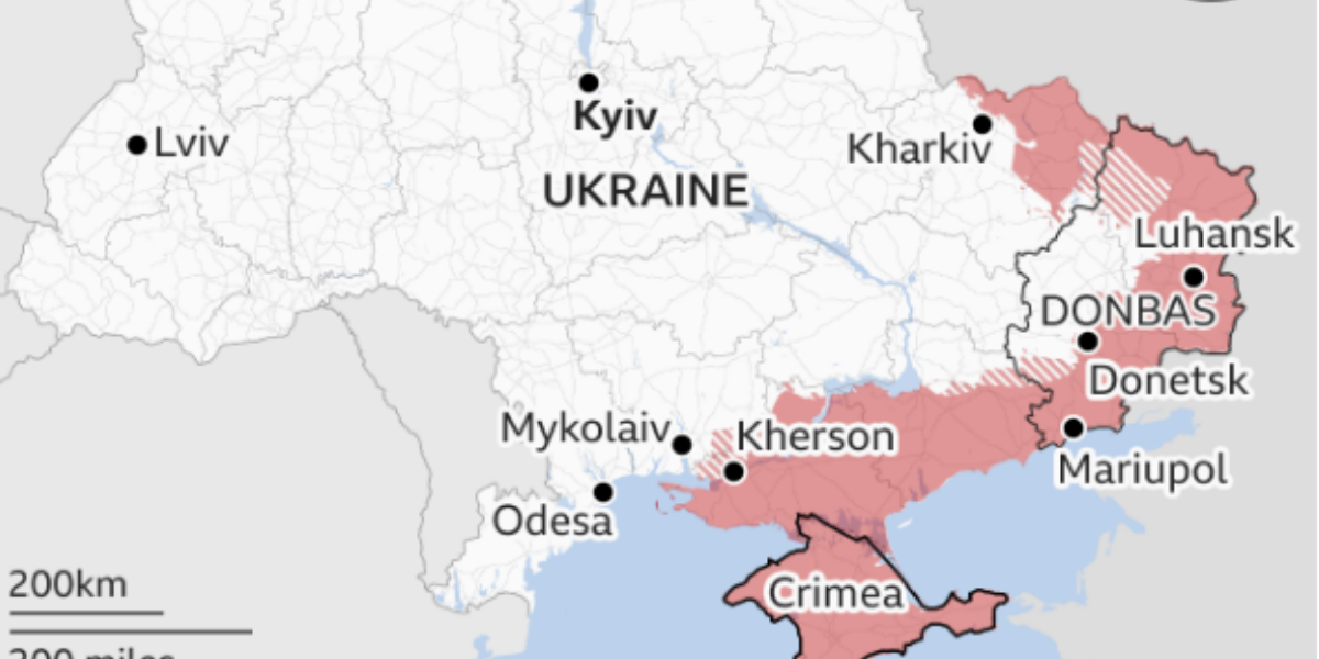 Russian invasion of Ukraine is depicted on maps