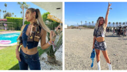 Millie Court of Love Island is risking a huge wardrobe disaster in a barely-there shirt