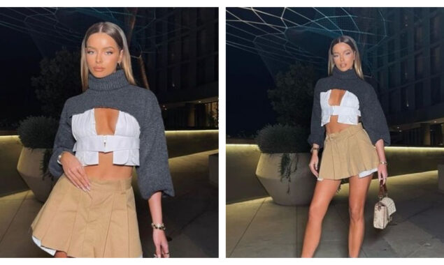 Maura Higgins of Love Island leaves little to the imagination in this barely-there ensemble
