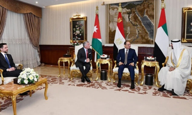 The three leaders met in the Egyptian capital on Sunday