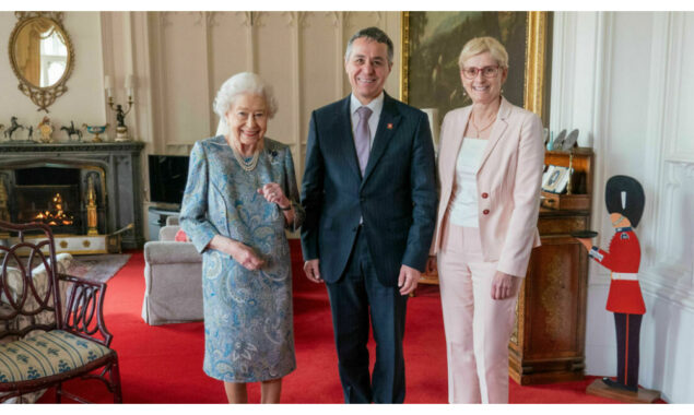 Smiling Queen Elizabeth meets Swiss president after 96th birthday