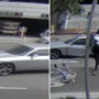 WATCH: woman hit by a car while fleeing a robbery in Los Angeles