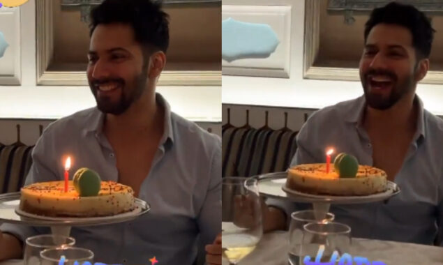 Varun Dhawan cuts cake to Mohammed Rafi’s tune ‘Happy Birthday To You’