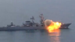 Pentagon confirmed that two missile were hit to Russia’s Black Sea fleet flagship