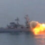 Pentagon confirmed that two missile were hit to Russia’s Black Sea fleet flagship