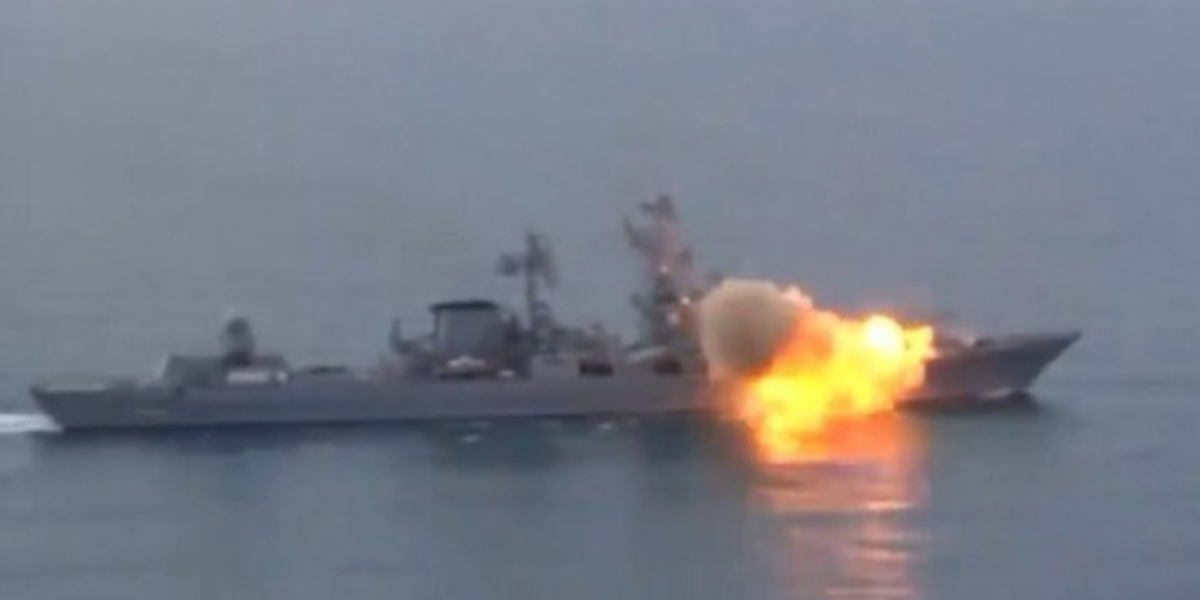 Pentagon confirmed that two missile were hit to Russia's Black Sea fleet flagship