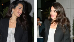 Amal Clooney shows off her casual style with her mom while leaving New York hotel