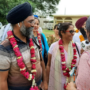Sikh Yatrees entering Pakistan through Wagah Border to attend Baisakhi