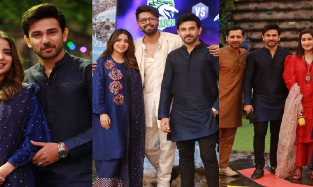 Lovely Couple: Saboor and Ali twin in blue outfits at ‘Jeeto Pakistan’