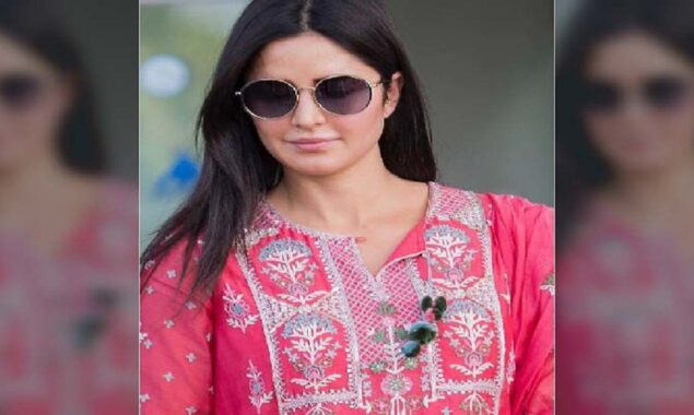 Katrina Kaif was seen at the airport wearing a pink salwar suit