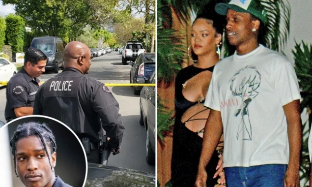 Rihanna gives ASAP Rocky a hug on the last day of their Barbados vacation, just hours before he was arrested on a weapons charge