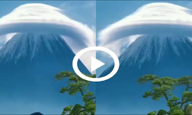 Netizens Amazed: Cap cloud rotating over mountain