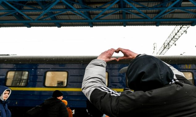 U2 performs at a train station in Ukraine