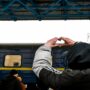 U2 performs at a train station in Ukraine