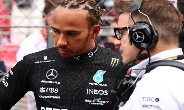 Mercedes guard Lewis Hamilton in the wake of baffling Monaco GP