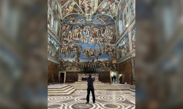 Jason Momoa apologizes for photographing the Sistine Chapel.