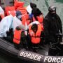 Hundreds of migrants are intercepted by the UK Border Force in the English Channel