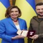 Pelosi meets Zelensky and says “America stands with Ukraine”
