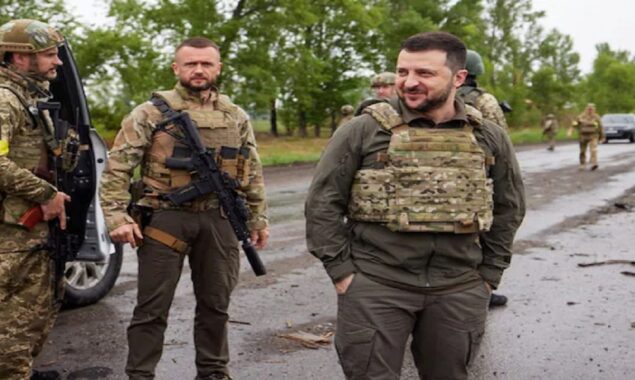 Zelensky visits the front lines of Kharkiv, in north-east Ukraine