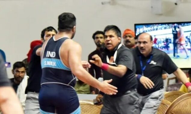 Wrestler Satender Malik received a lifetime ban, for slapping international referee